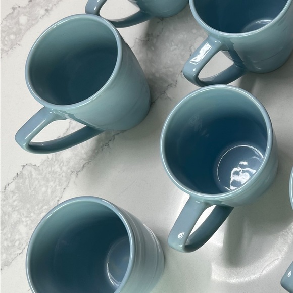 8 Nest light Blue Ceramic Mugs - Picture 2 of 4